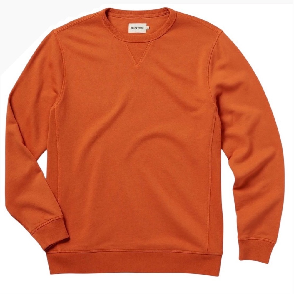 Taylor Stitch The Fillmore Crewneck Sweatshirt Size 40 Orange
